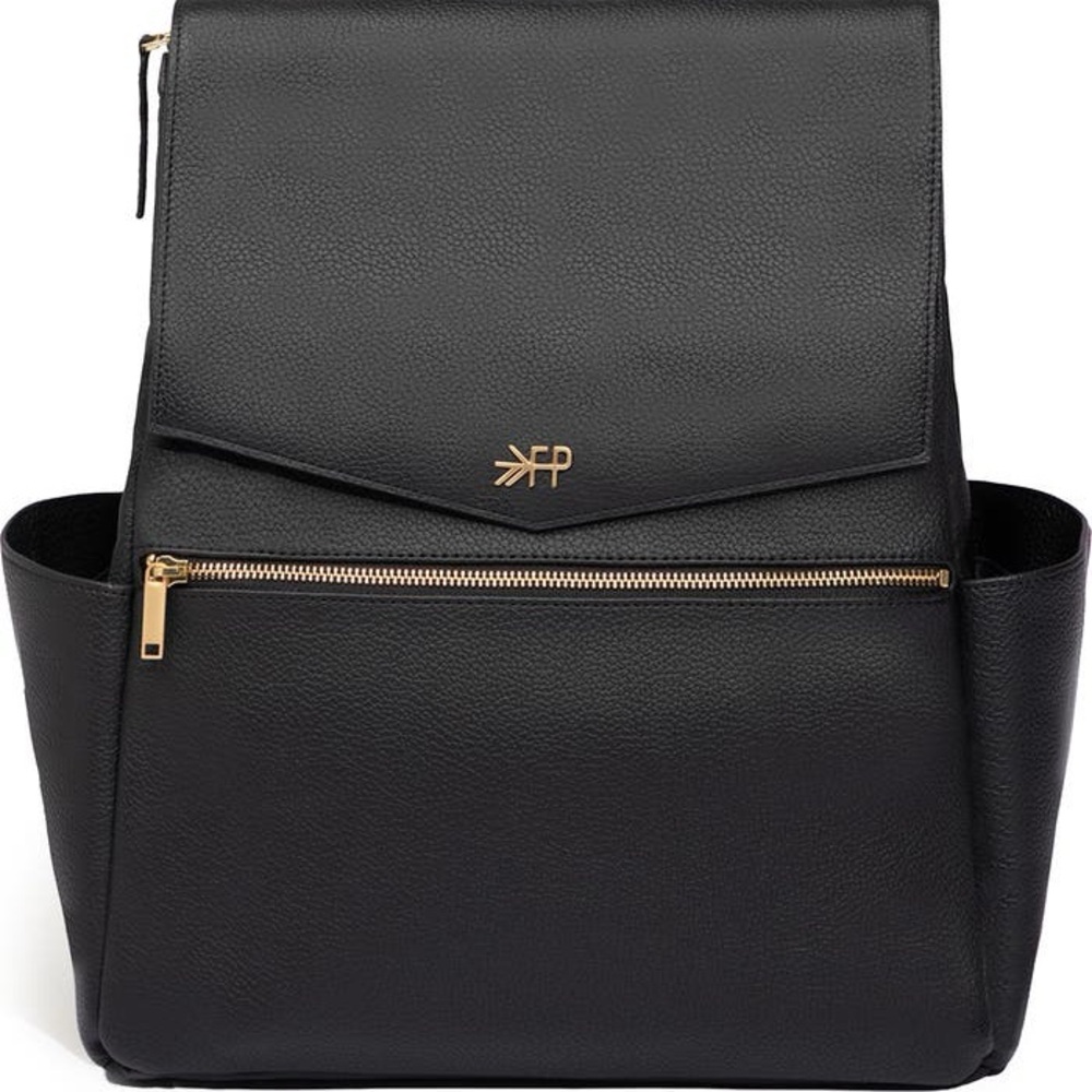 Freshly Picked Classic Diaper Bag Black Leather